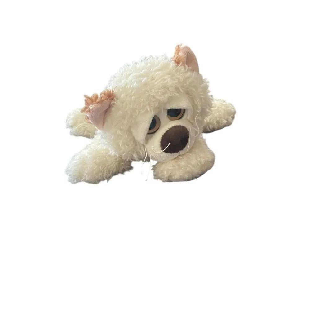 Ganz Cream White Curly Plush Dog 12in.